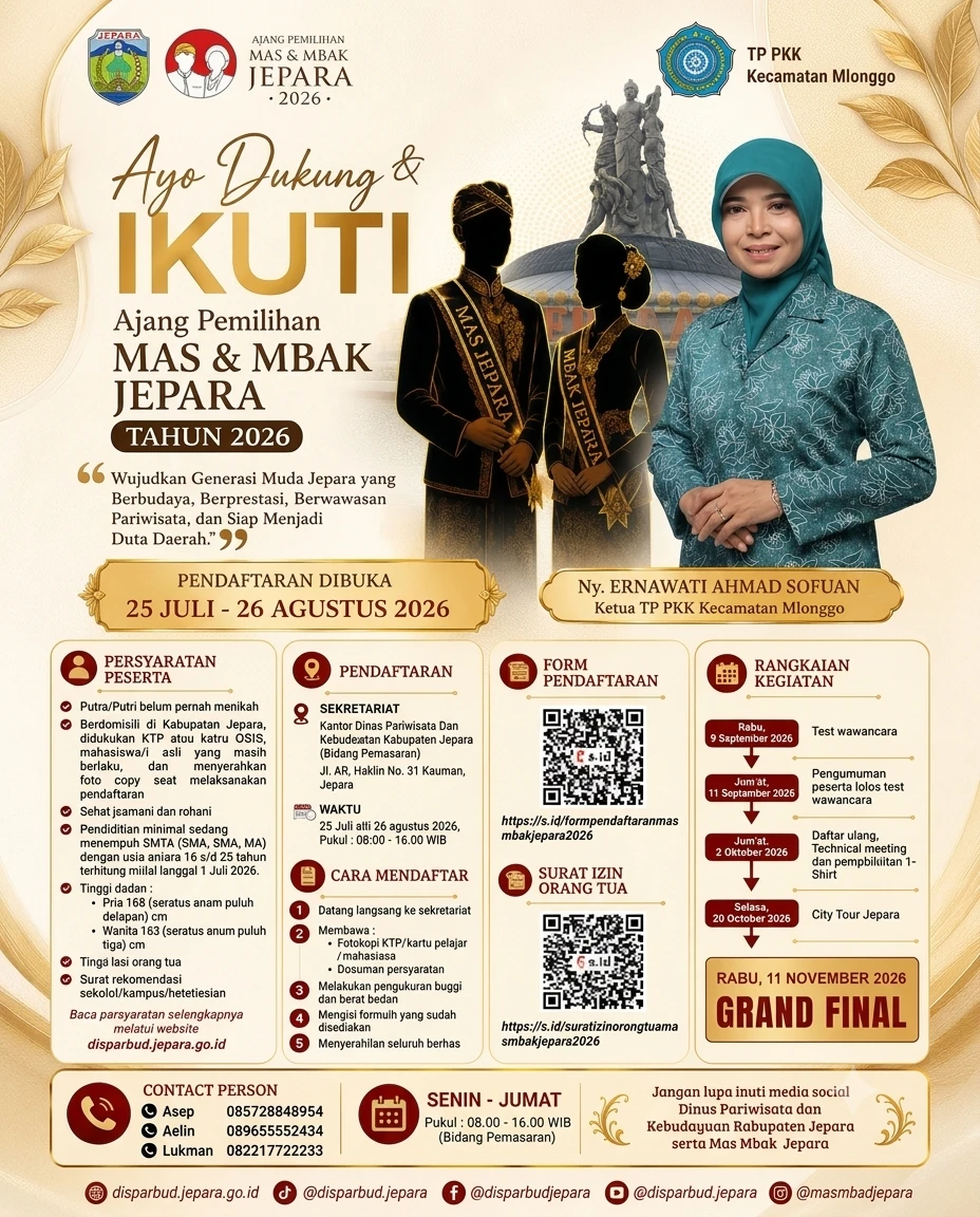 Mendorong Generasi Muda Mlonggo Berprestasi Melalui Ajang Mas & Mbak Jepara 2026