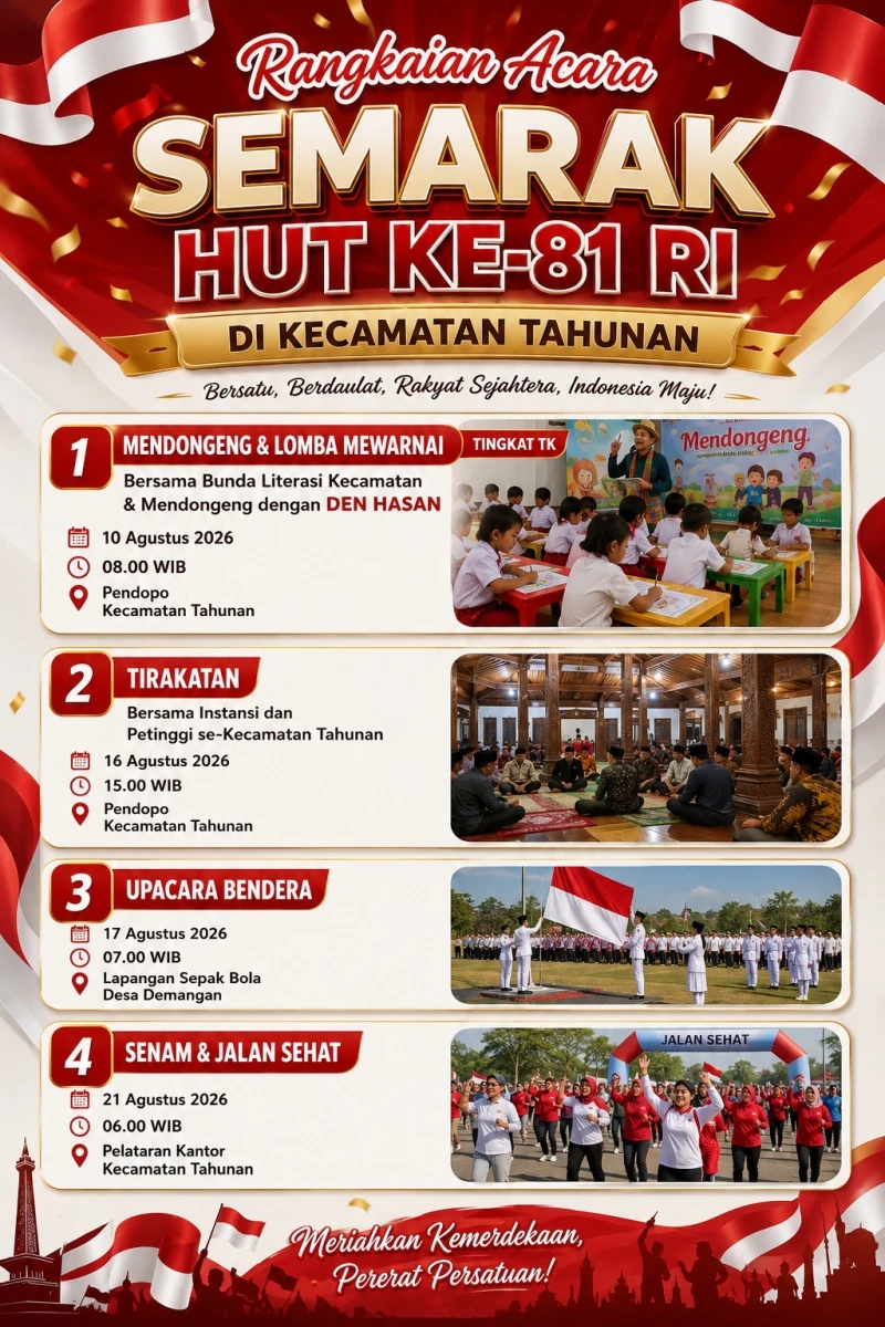 Literasi dalam rangka peringatan HUT Kemerdekaan RI tingkat Kecamatan Tahunan
