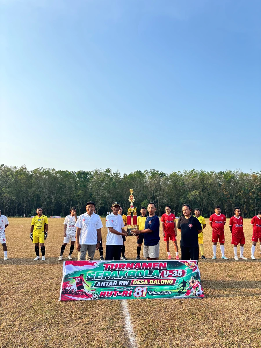 Turnamen bola volly antar RW Desa Balong menyambut HUT RI ke 81 tahun