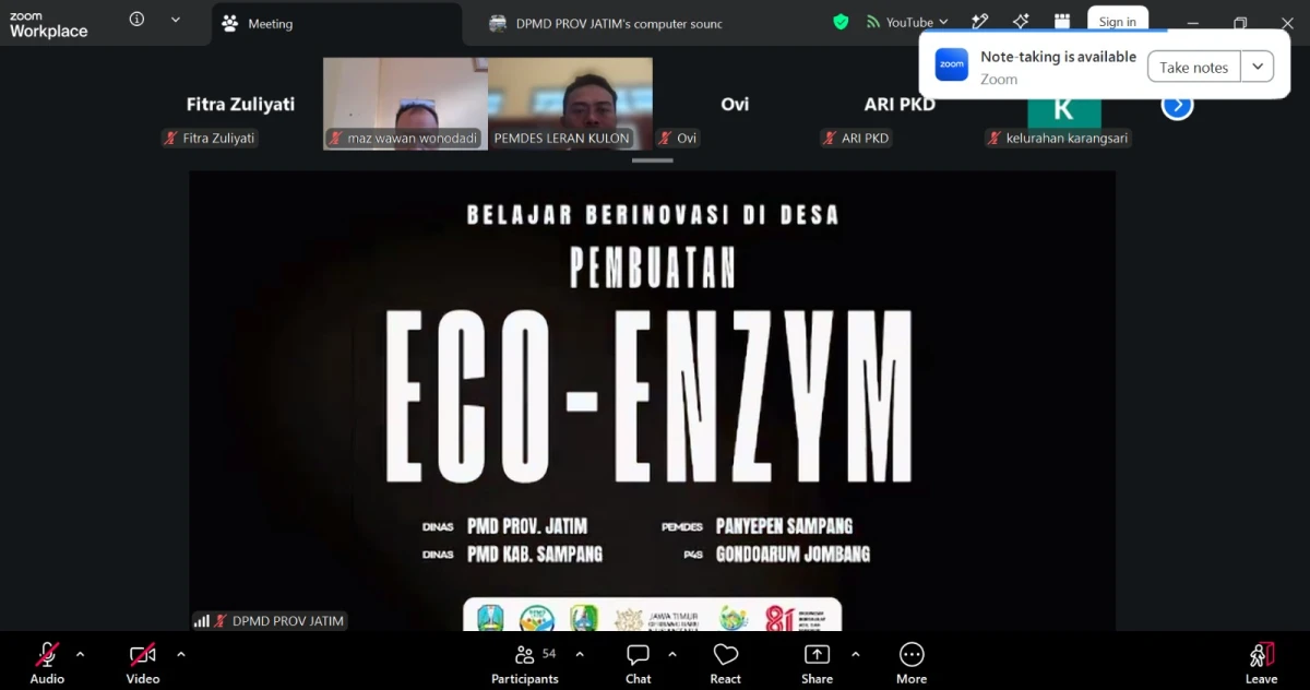 TP PKK Desa Tegalsambi Ikuti Zoom “Belajar Berinovasi di Desa: Pembuatan Eco-Enzym”