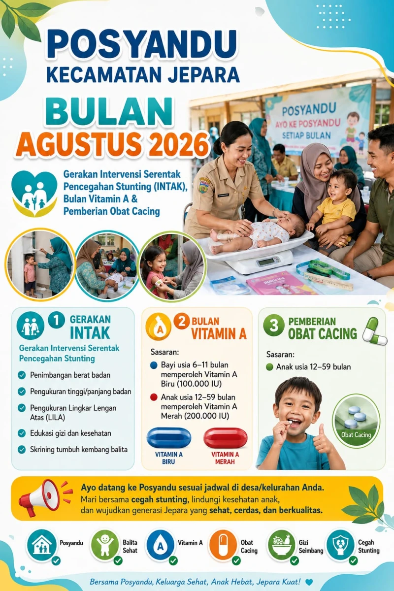 📢 INFORMASI KEGIATAN POSYANDU KECAMATAN JEPARA – BULAN AGUSTUS