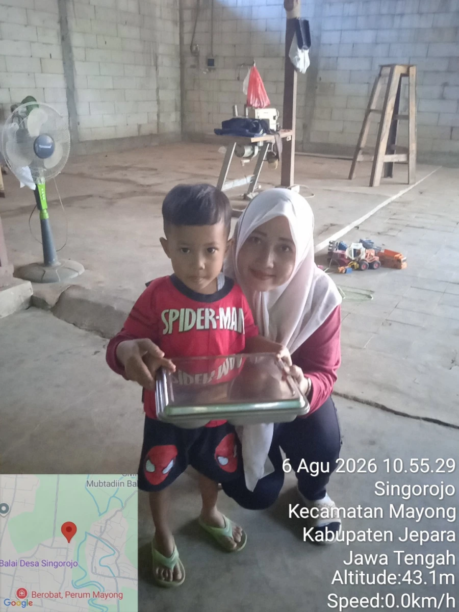 Pendistribusian MBG 3B kepada Balita Majaya Argaswara di Posyandu Mawar Merah RT 03/RW 02