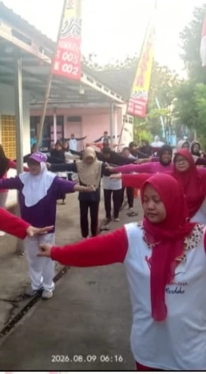 Sambut HUT RI ke 81,TP PKK Menggelar Senam Sehat