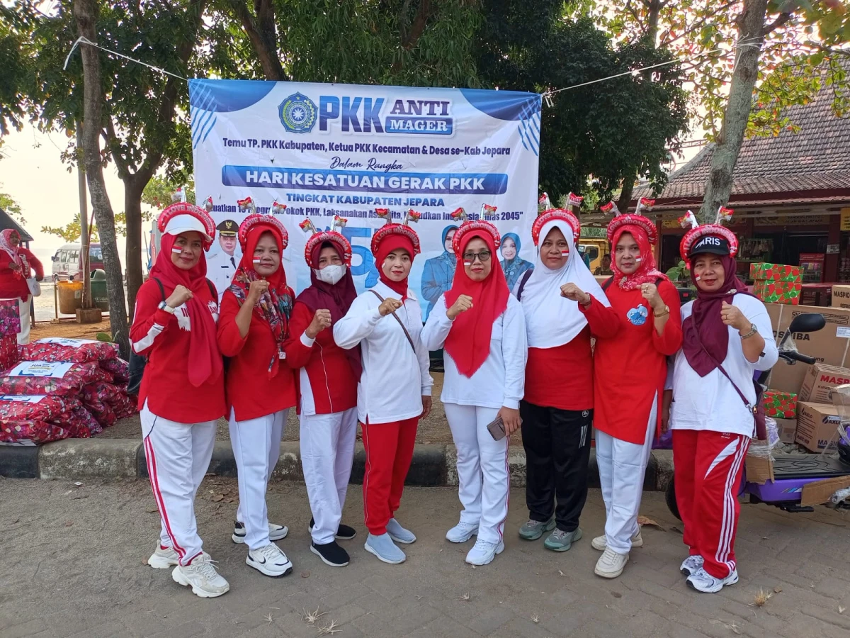 Temu TP PKK se-Kabupaten Jepara dalam Rangka HKG PKK, Semarakkan Gerakan “PKK Anti Mager” dan Senam Bersama