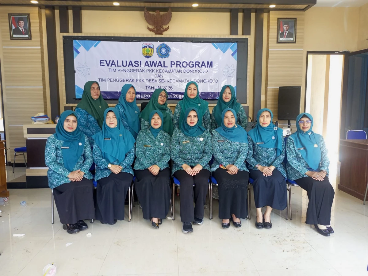 Evaluasi Awal Program TP.PKK Kecamatan dan Desa Se Donorojo Tahun 2026.