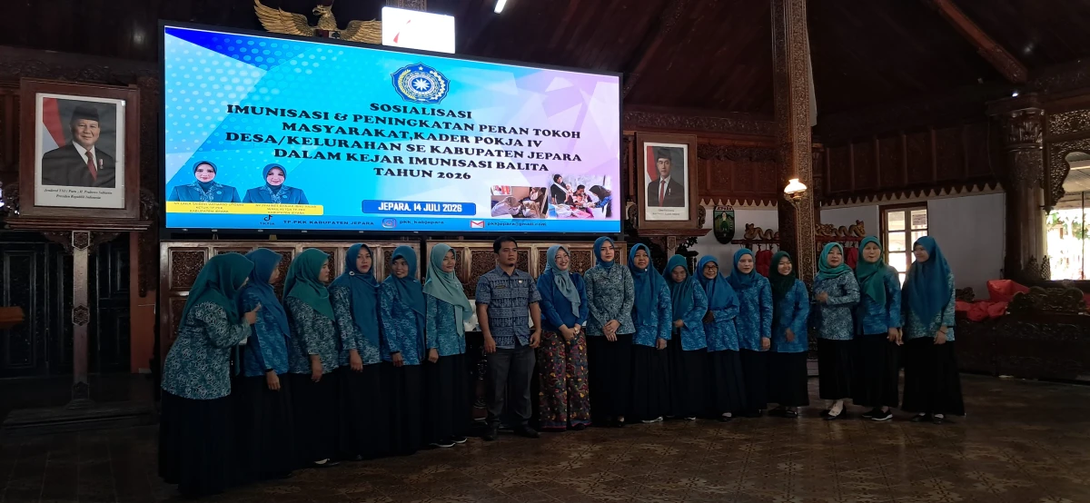 MENGIKUTI SOSIALISASI & PENINGKATAN PERAN TOKOH MASYARAKAT, KADER POKJA IV DESA/KELURAHAN SE KABUPATEN JEPARA DALAM RANGKA IMUNISASI BALITA TAHUN 2026 