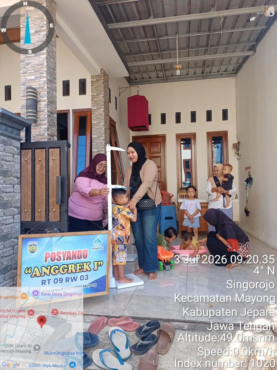 ​Kegiatan Posyandu Balita "Anggrek 1" Desa Singorojo RT 09 RW 03 gang Asabri 1
