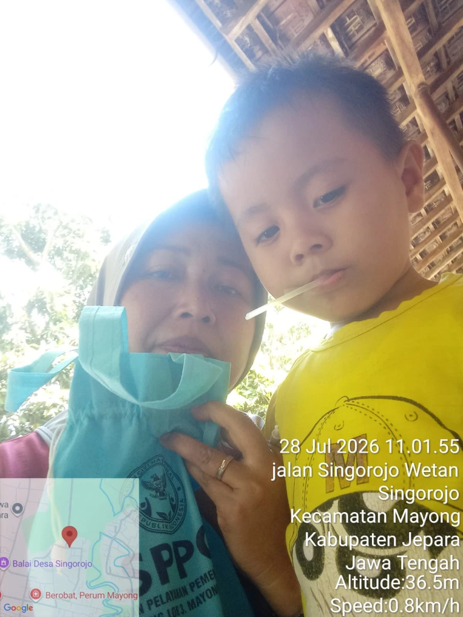 Pendistribusian MBG 3B kepada Balita Muhammad Galang RT 04/RW 02