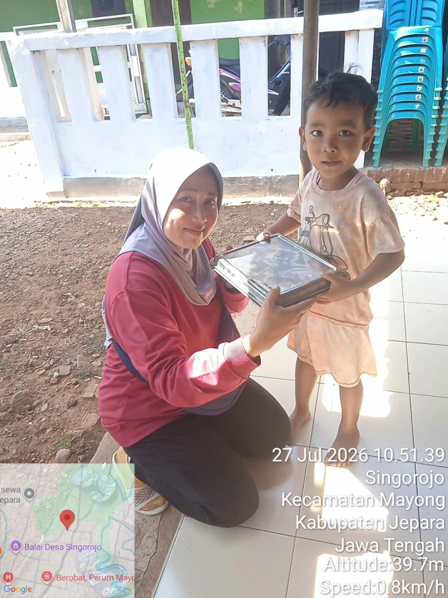 Penyaluran Program Makan Bergizi Gratis (MBG) Kepada Balita an. Muh. Hafiz di RT 04 RW 02