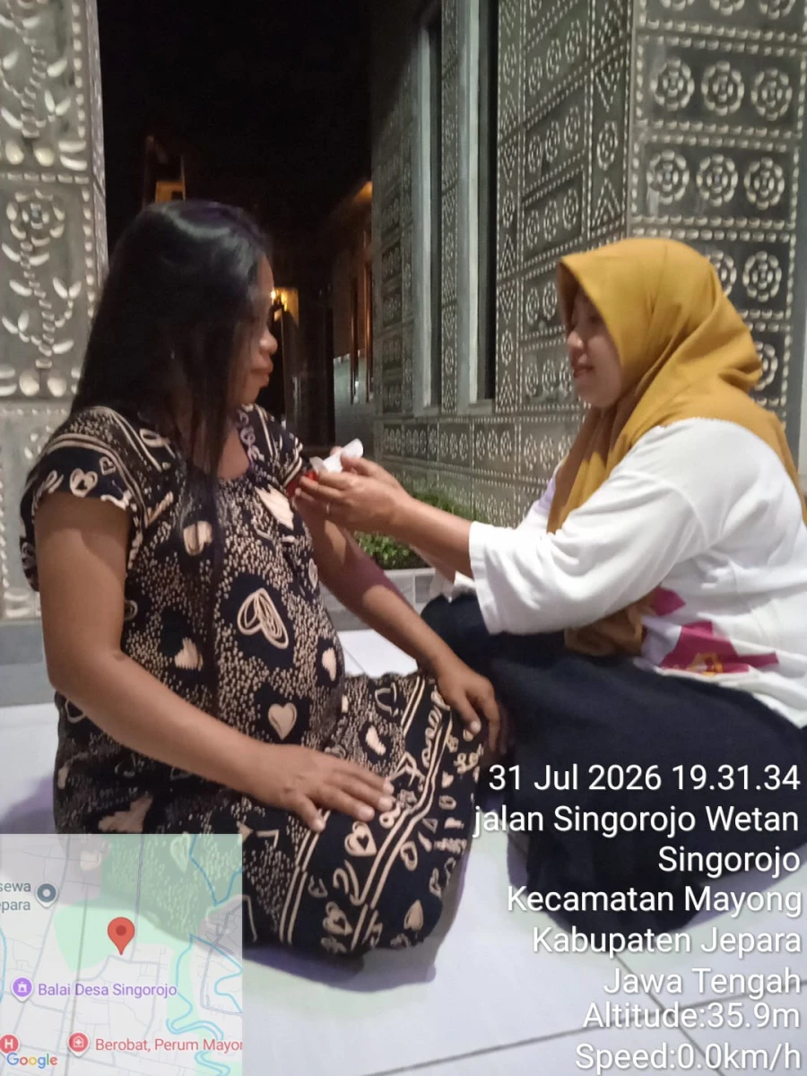 Kunjungan Kader TPK kepada Ibu Hamil Rezekiatussafa’ah RT 05/RW 02