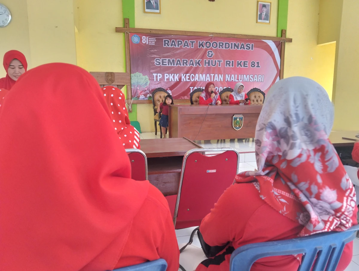 Rapat koordinasi dan semarak HUT RI ke 81 tp pkk kecamatan nalumsari jepara