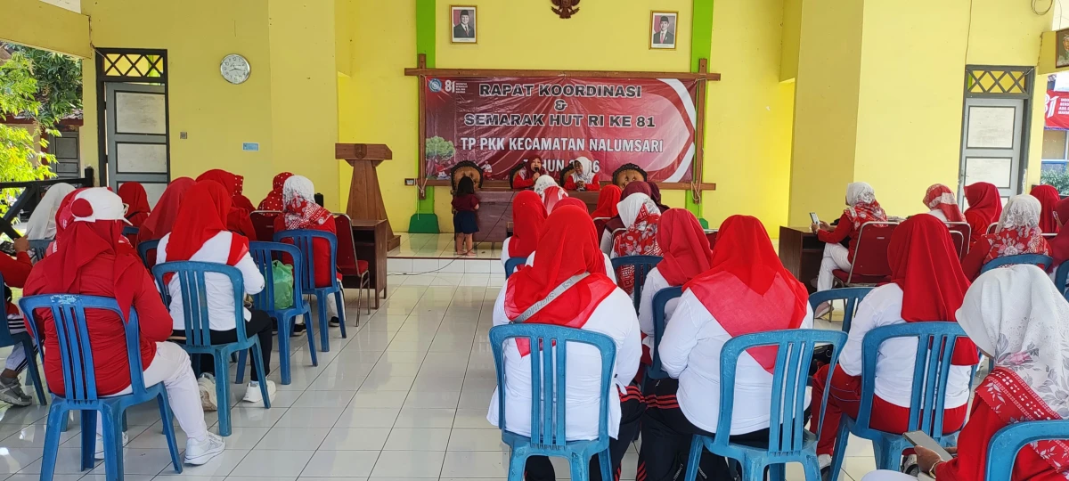 Rapat Koordinasi dan Semarak HUT RI ke 81 TP PKK Kecamatan Nalumsari