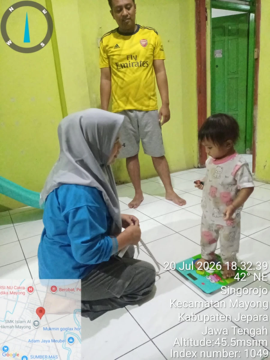 Kunjungan Kader TPK ke Balita Athabina Nadhila Ramadhani