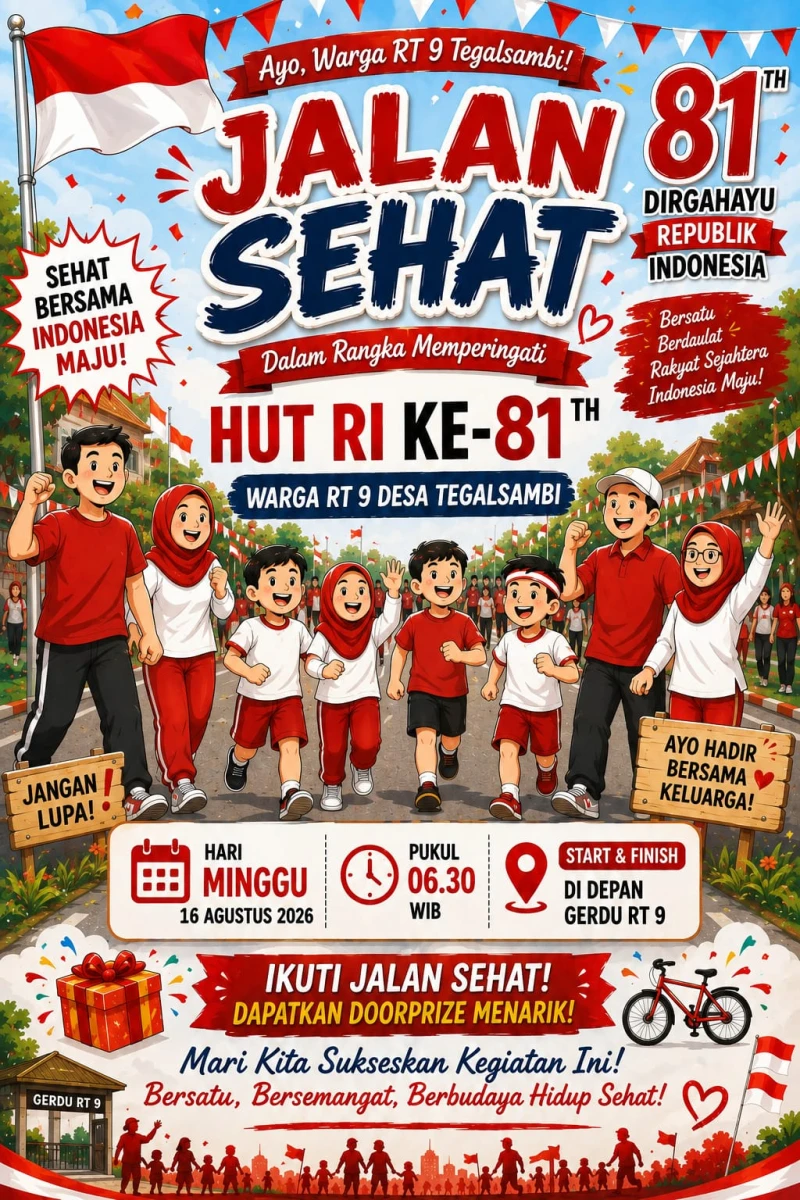 Sosialisasi Jalan Sehat Warga RT 09 RW 02 Desa Tegalsambi