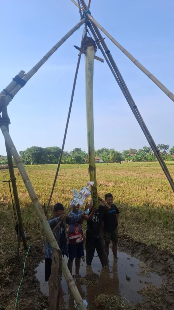 Semangat Kebersamaan Warnai Lomba Panjat Pinang HUT ke-81 RI di RT 09 RW 02 Desa Tegalsambi