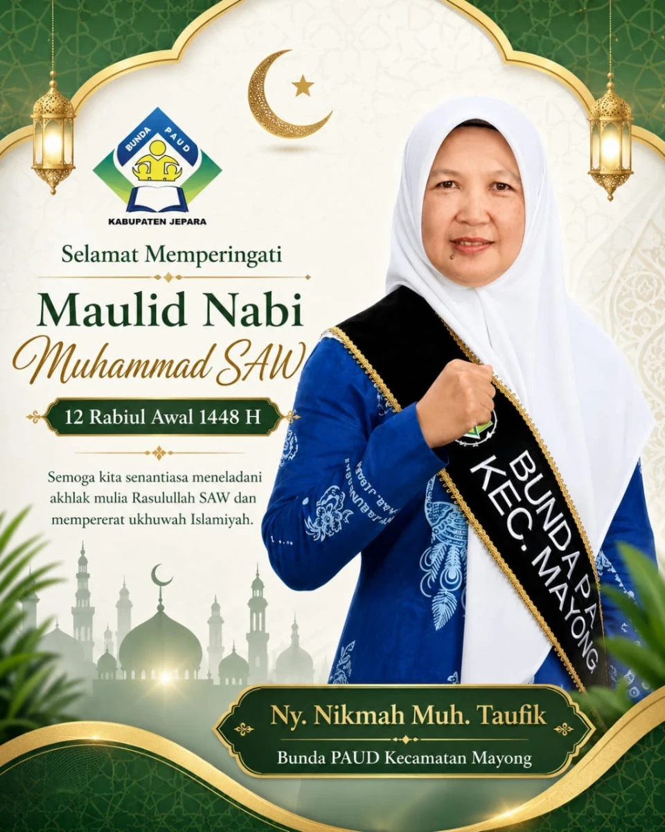 Maulid Nabi Jadi Momentum Bunda PAUD Mayong Tanamkan Keteladanan Rasulullah Sejak Dini