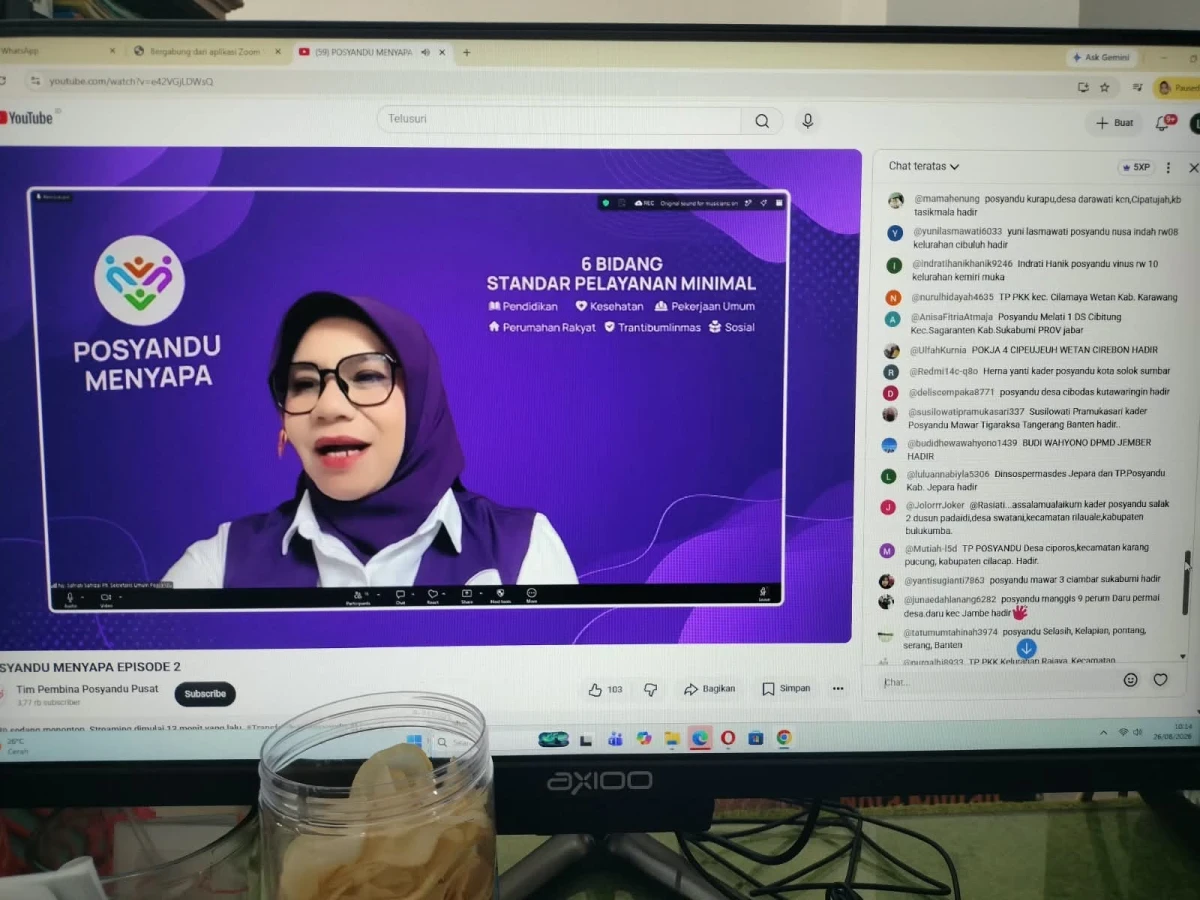 Ketua TP Posyandu Kecamatan Pecangaan Ikuti Webinar Posyandu Menyapa Episode 2