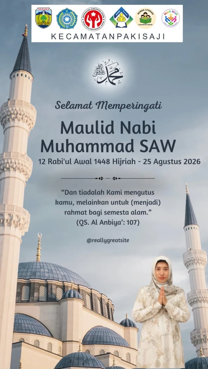 Ucapan Maulid Nabi dari Ketua TP PKK Kecamatan Pakis Aji Ny. Menik Jumiati Muhammad Shodiq