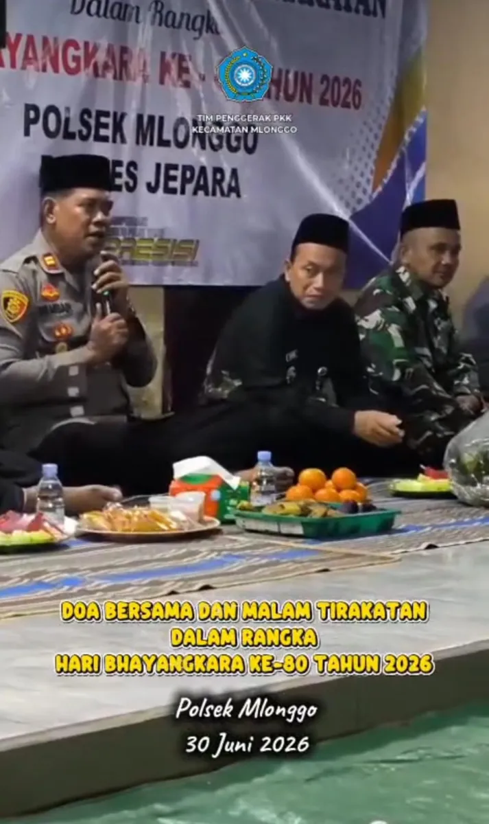 Do'a Bersama Dan Malam Tirakatan Dalam Rangka Hari Bhayangkara ke 80 tahun 2026 Polsek Mlonggo 