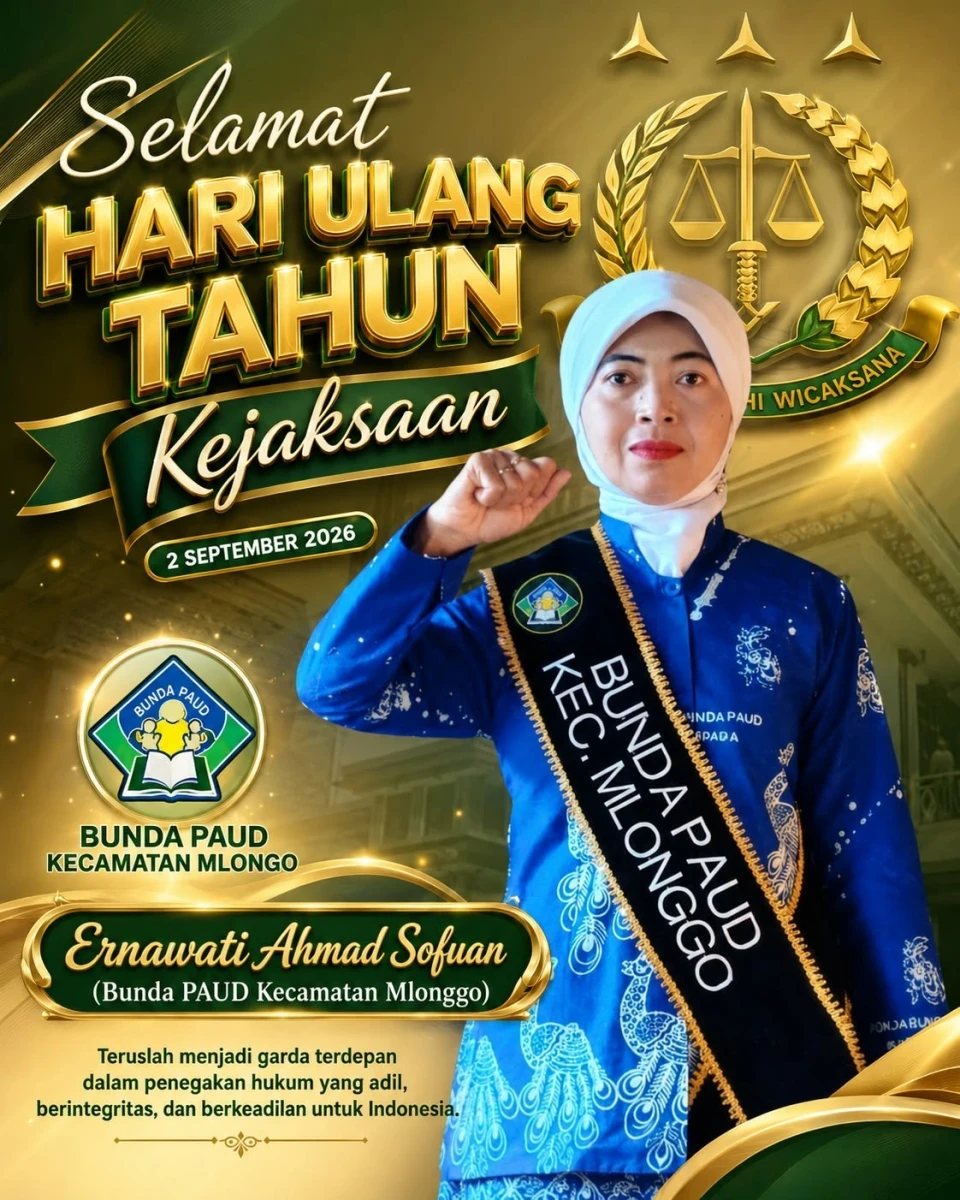 Bunda PAUD Kecamatan Mlonggo Mengucapkan Selamat Hari Ulang Tahun Kejaksaan Republik Indonesia Ke-81