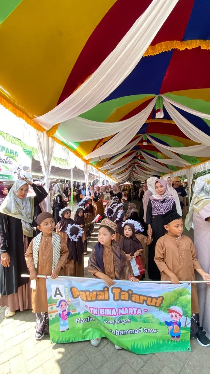 Semarak Pawai Ta’aruf Maulid Nabi Muhammad SAW, TK Bina Marta Sinanggul Tanamkan Nilai Religius Sejak Dini