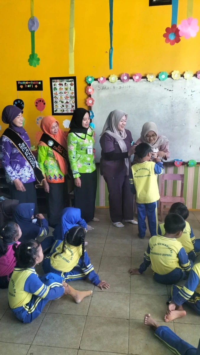 Bunda PAUD Kecamatan Mlonggo Perkuat Pemantauan Kesehatan dan Edukasi Hidup Sehat Anak di TK TA Suwawal 02