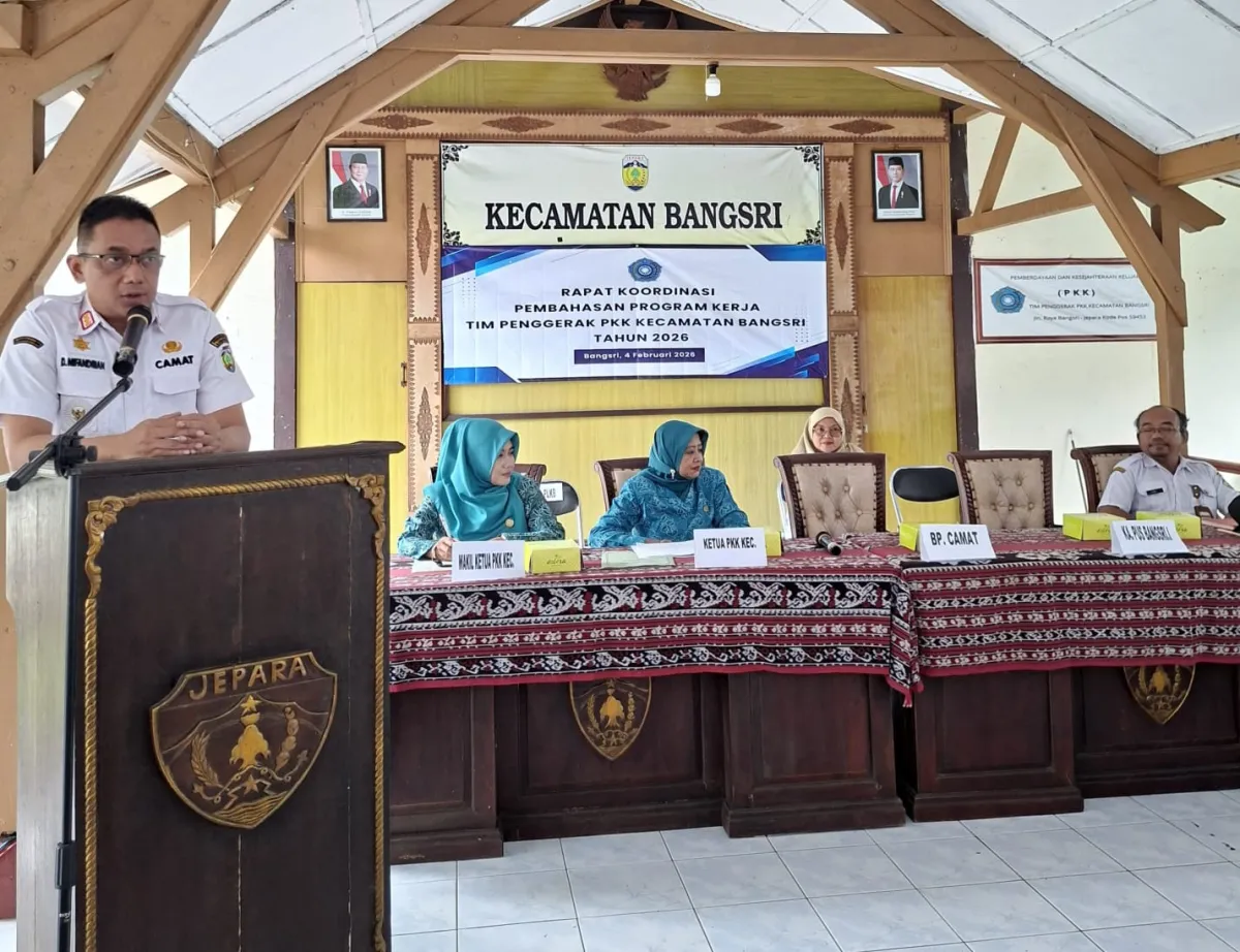 RAPAT KOORDINASI PEMBAHASAN PROGRAM KERJA TIM PENGGERAK PKK KECAMATAN BANGSRI TAHUN 2026