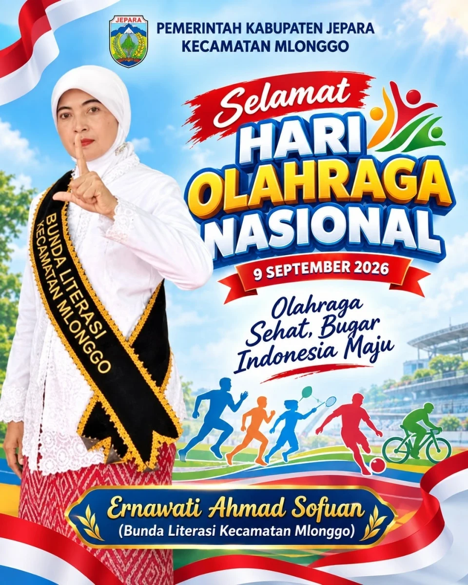 Bunda PAUD Sekaligus Bunda Literasi Kecamatan Mlonggo Semarakkan Hari Olahraga Nasional 2026