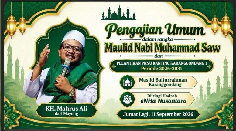 Gema Sholawat dan Spirit Baru Pengurus Ranting Nahdlatul Ulama Karanggondang 1 di Masjid Baiturrahman