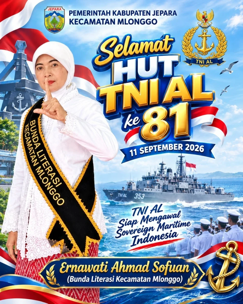 Bunda Literasi Kecamatan Mlonggo Ucapkan Selamat HUT ke-81 TNI Angkatan Laut