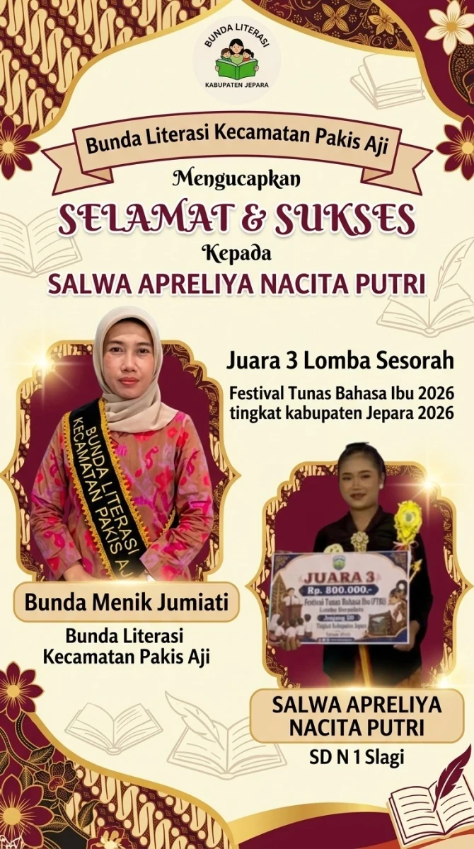 Selamat dan Sukses Atas Prestasi Membanggakan Salwa Apreliya Nacita Putri!