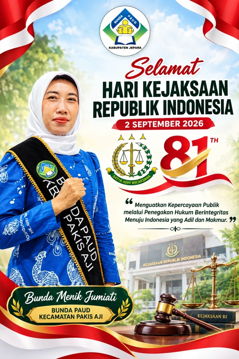 Bunda PAUD Kecamatan Pakis Aji Turut Mengucapkan selamat Hari Ulang Tahun Kejaksaan Republik Indonesia ke-81