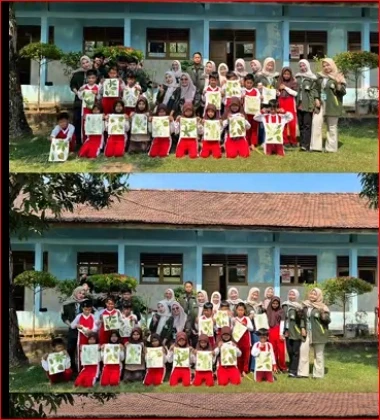 Kreatif dan Peduli Lingkungan, PKK Telukawur dan KKN XXI UNISNU Kenalkan Eco Print di SDN Telukawur