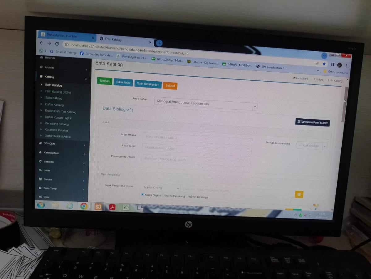 Digitalisasi Koleksi melalui Penginputan Buku ke Aplikasi Inlislite