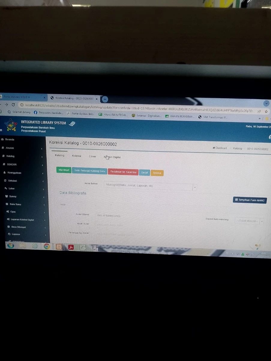 Digitalisasi Koleksi Perpustakaan melalui Penginputan Buku ke Inlislite