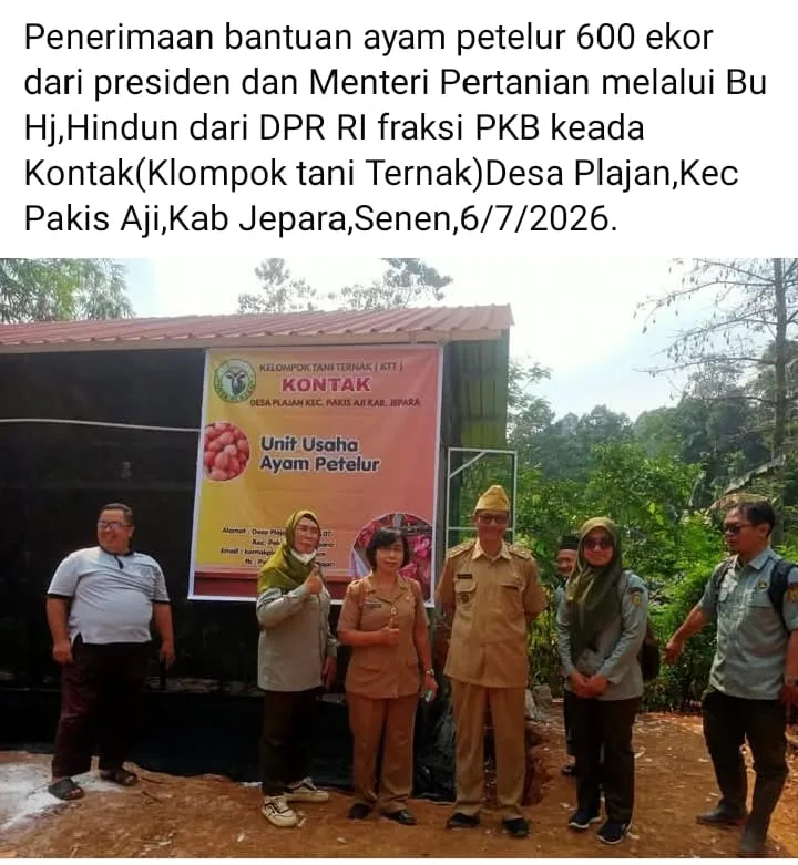 Bantuan ayam dan  kandang dari Dinas Ketahanan Pangan dan Pertanian (DKPP) Kabupaten Jepara