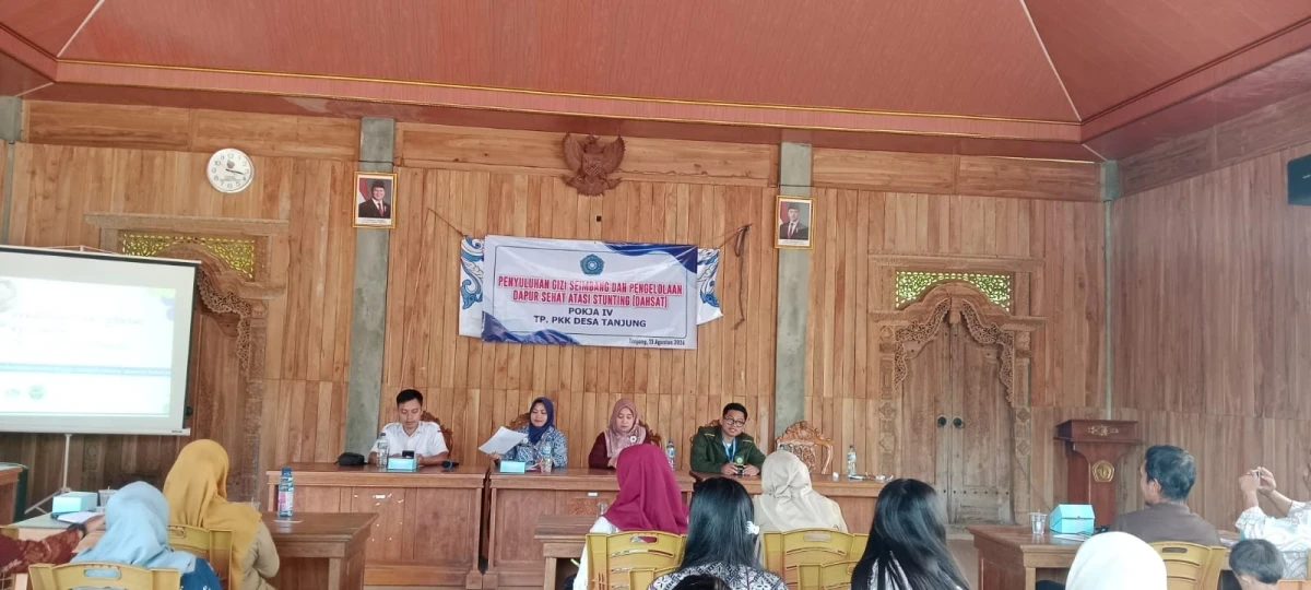 KEGIATAN PENYULUHAN GIZI SEIMBANG DAN DAPUR SEHAT ATASI STUNTING OLEH POKJA IV TP PKK DESA TANJUNG