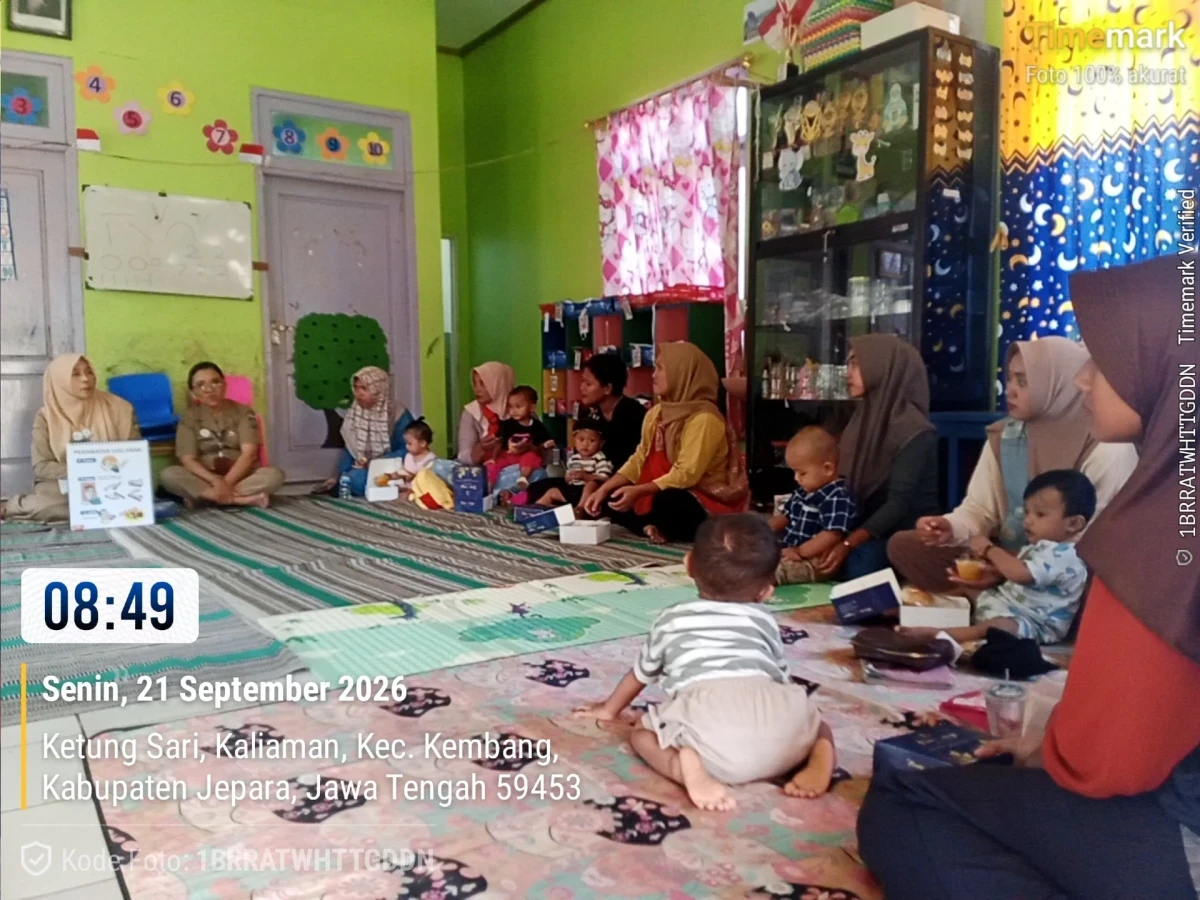 Kegiatan kelas Balita Minggu ke 2 di gedung Pos Paud Kaliaman 
