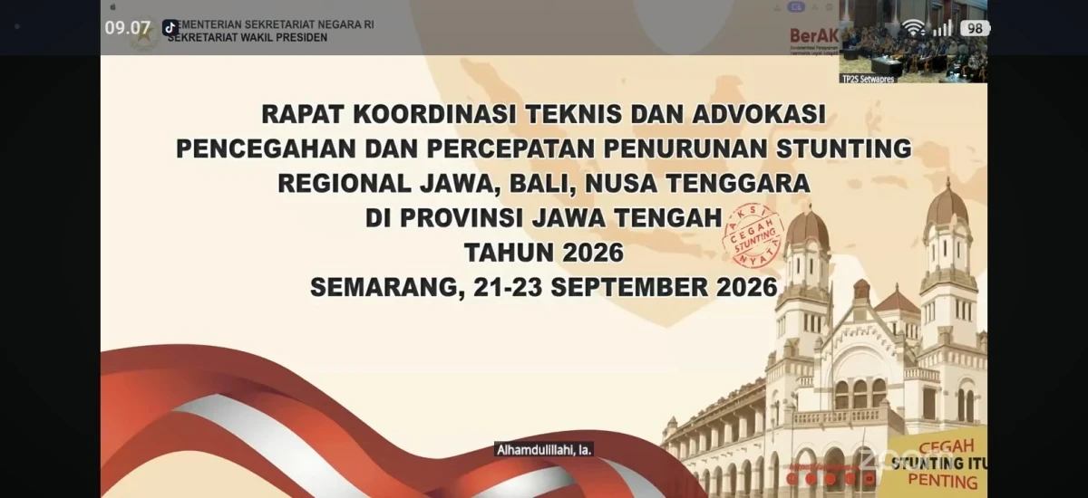 Zoom meeting rapat koordinasi pencegahan stunting 