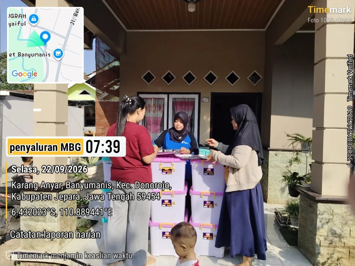 PENDISTRIBUSIAN MAKANAN BERGIZI GRATIS (MBG) UNTUK IBU HAMIL DAN BALITA POS MAWAR MERAH 4 DESA BANYUMANIS