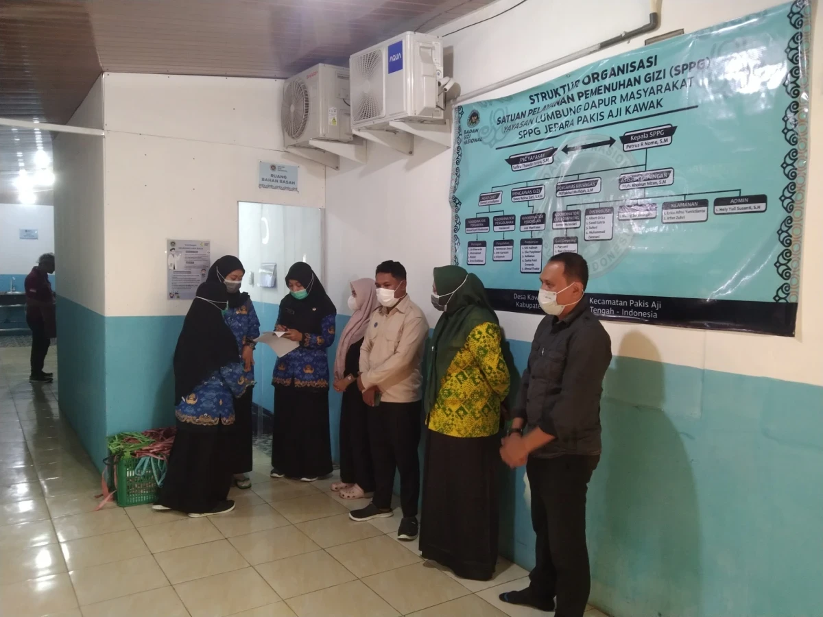 Pokja IV TP PKK Kecamatan Pakis Aji mengikuti kegiatan Tim SATGAS MBG Kecamatan Pakis Aji dalam rangka inspeksi mendadak (sidak) ke Satuan Pelayanan Pemenuhan Gizi (SPPG) Kawak
