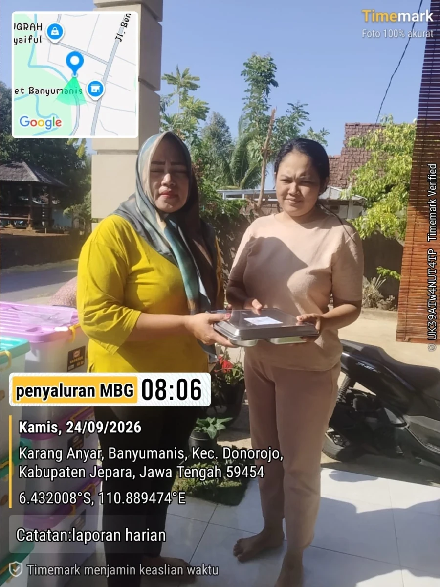 PENDISTRIBUSIAN MAKANAN BERGIZI GRATIS (MBG) UNTUK IBU HAMIL DAN BALITA POS MAWAR MERAH 4 DESA BANYUMANIS