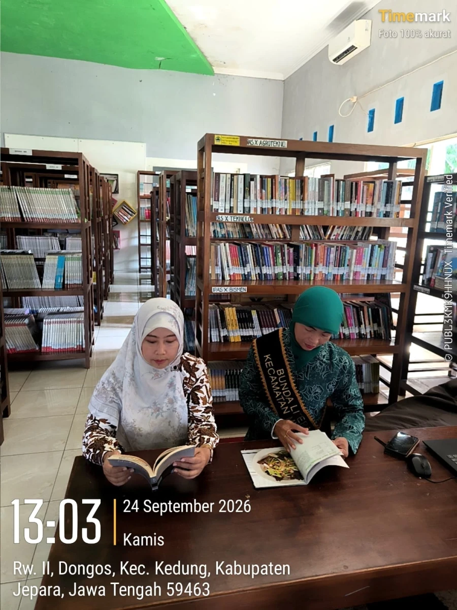 Ketua TP PKK Kecamatan Mlonggo Sekaligus Bunda Literasi Kunjungi Perpustakaan Manggala Pustakalaya