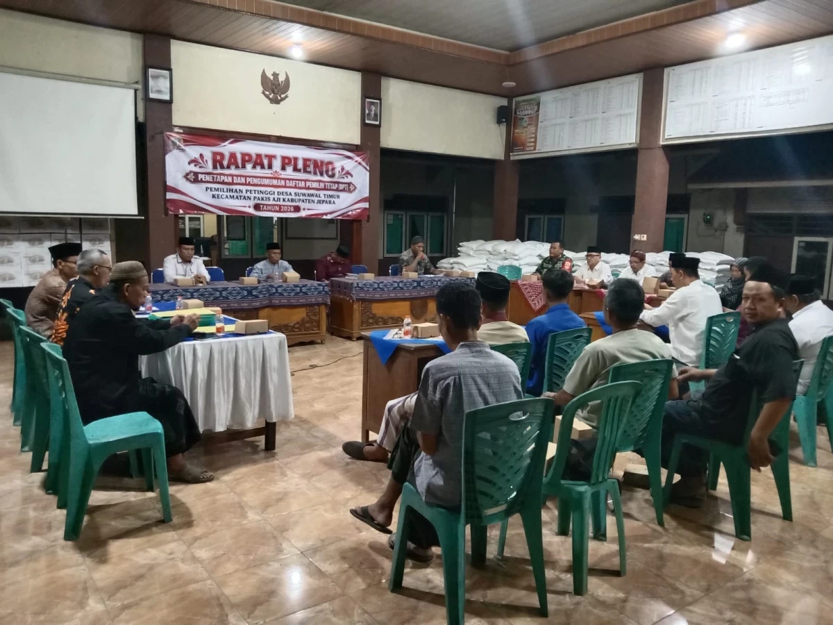 Rapat Pleno Penetapan Dan Pengumuman DPTb menjadi DPT Pilpet Desa Suwawal Timur Kecamatan Pakis Aji Kabupaten Jepara Tahun 2026