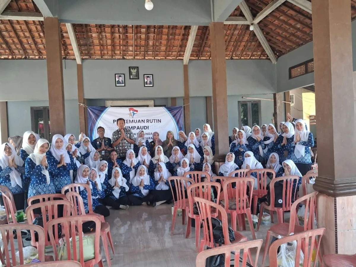 Pertemuan HIMPAUDI se-Kec. Pecangaan di Pos PAUD Bunga Tanjung Desa Gerdu
