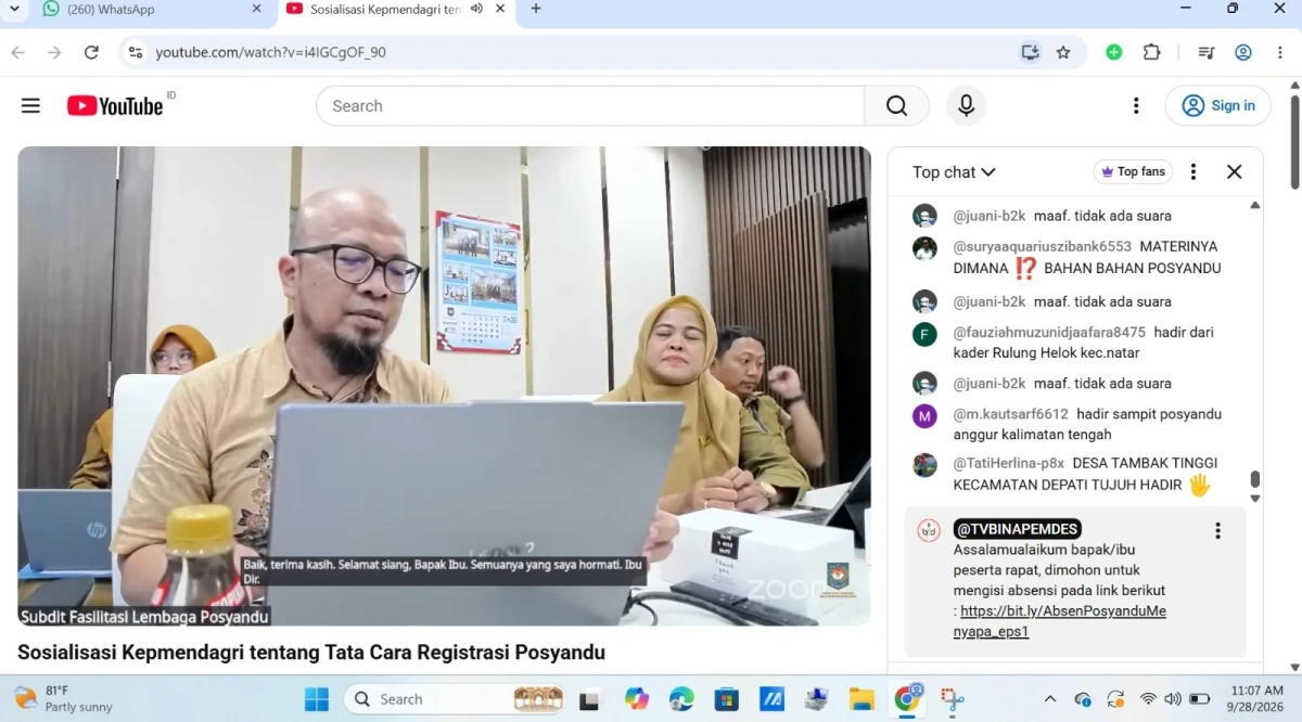 Sosialisasi Kepmendagri tentang Tata Cara Registrasi Posyandu