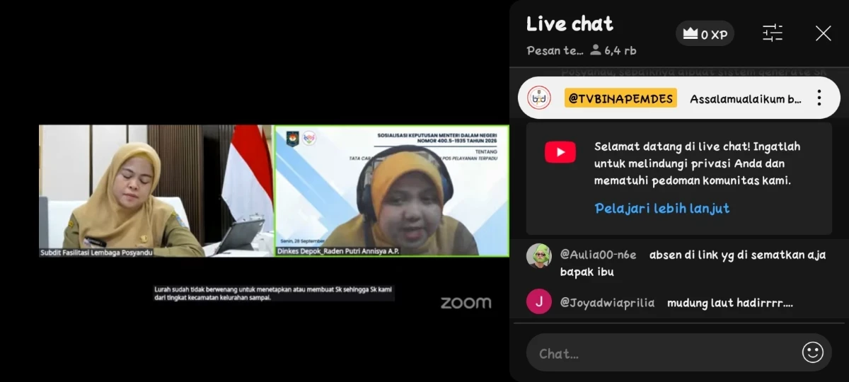 SOSIALISASI KEPMENDAGRI SECARA DARING