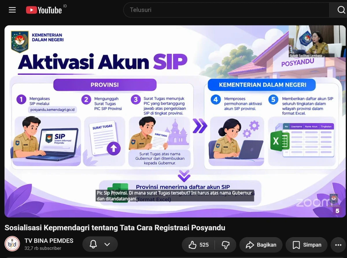Zoom meeting Kegiatan Posyandu 6 SPM