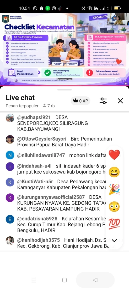 Zoom meeting Regristrasi Posyandu 