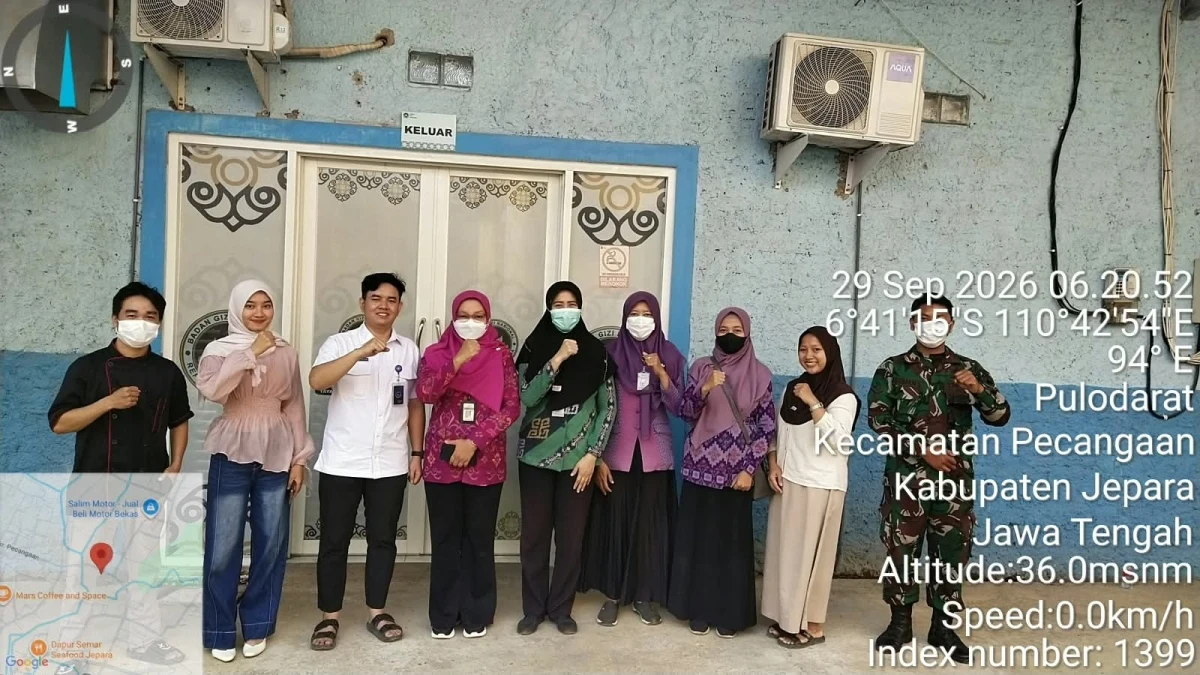 Kawal Mutu Program Pangan, TP Posyandu dan Lintas Sektor Kecamatan Pecangaan Monitoring di SPPG Pulodarat 2